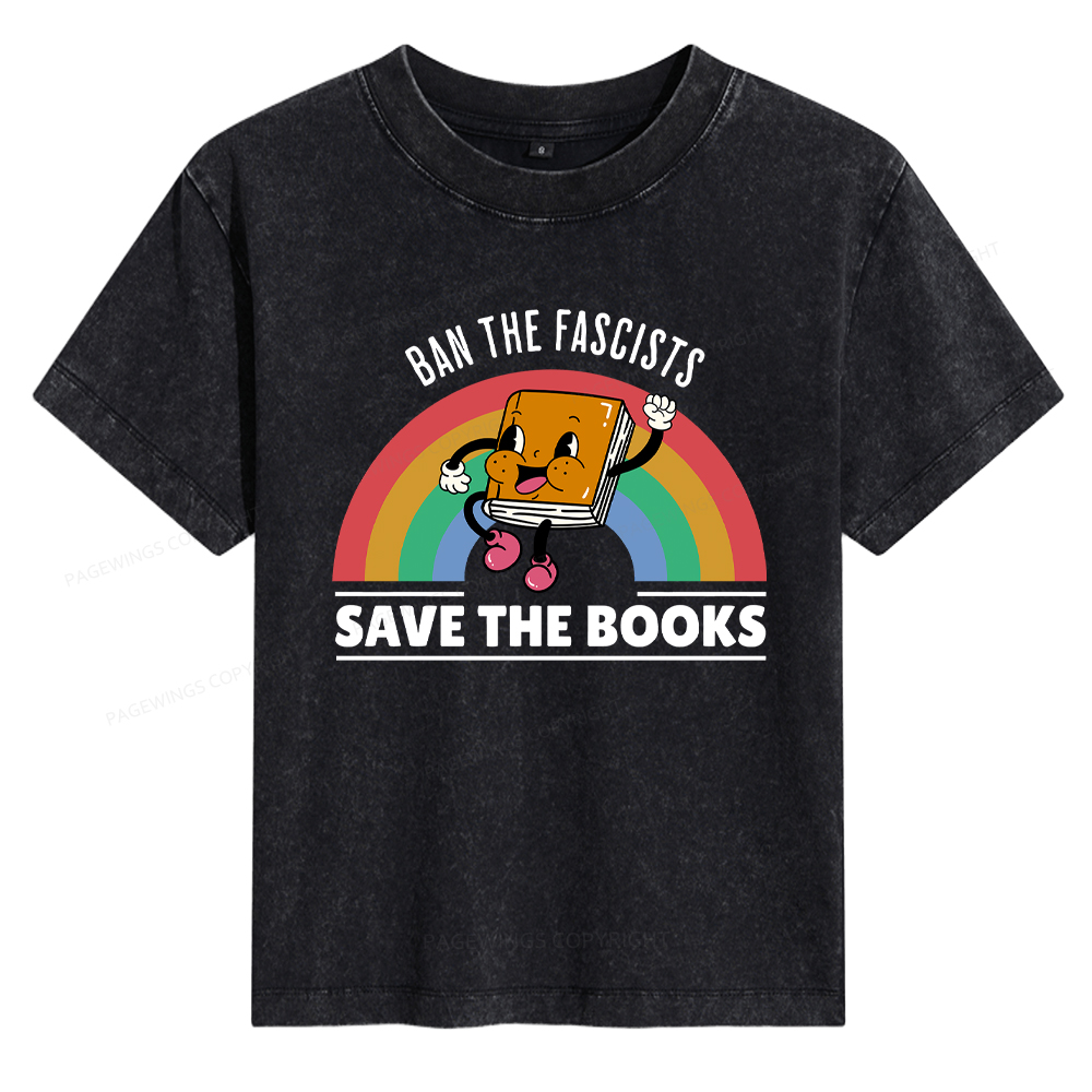 Pagewings Ban The Fascists Save The Books Women's Washed T-shirt