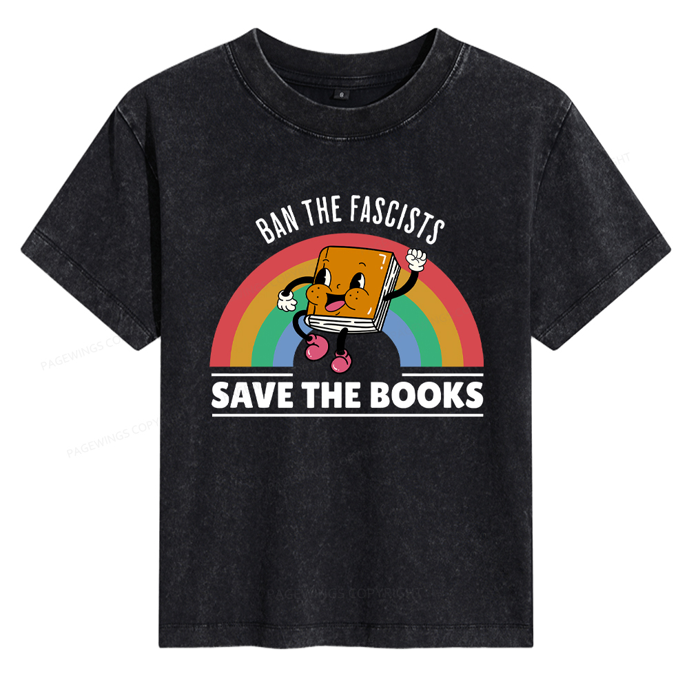 Pagewings Ban The Fascists Save The Books Women's Washed T-shirt