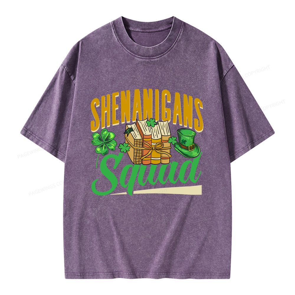 Pagewings Shenanigans Squad Unisex Washed T-shirt