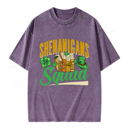 Pagewings Shenanigans Squad Unisex Washed T-shirt