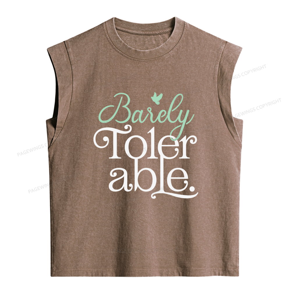 Pagewings Barely Tolerable Women's Washed Tank Top
