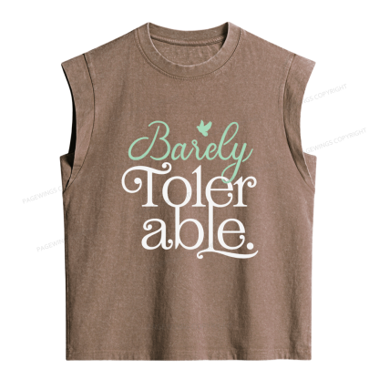 Pagewings Barely Tolerable Women's Washed Tank Top