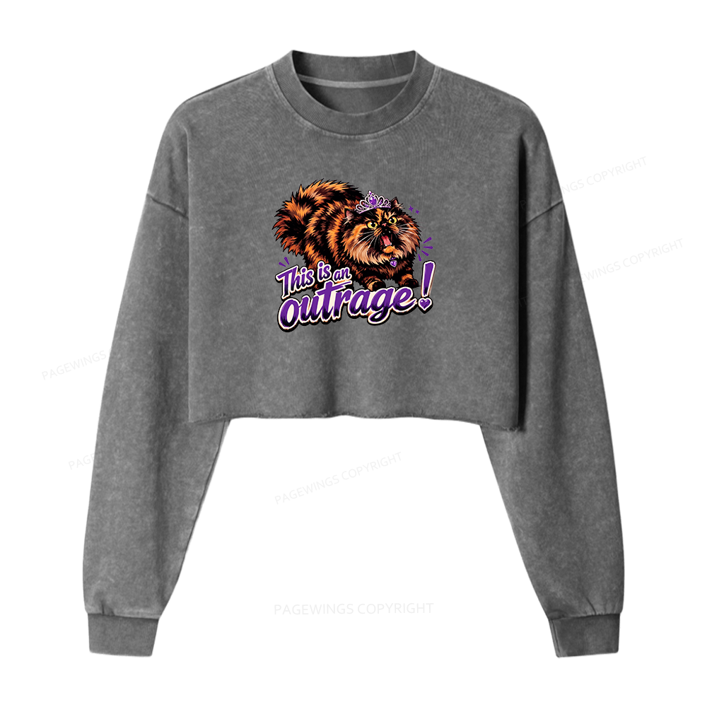 Pagewings Sci-Fi Bookish Washed Crop Sweatshirt