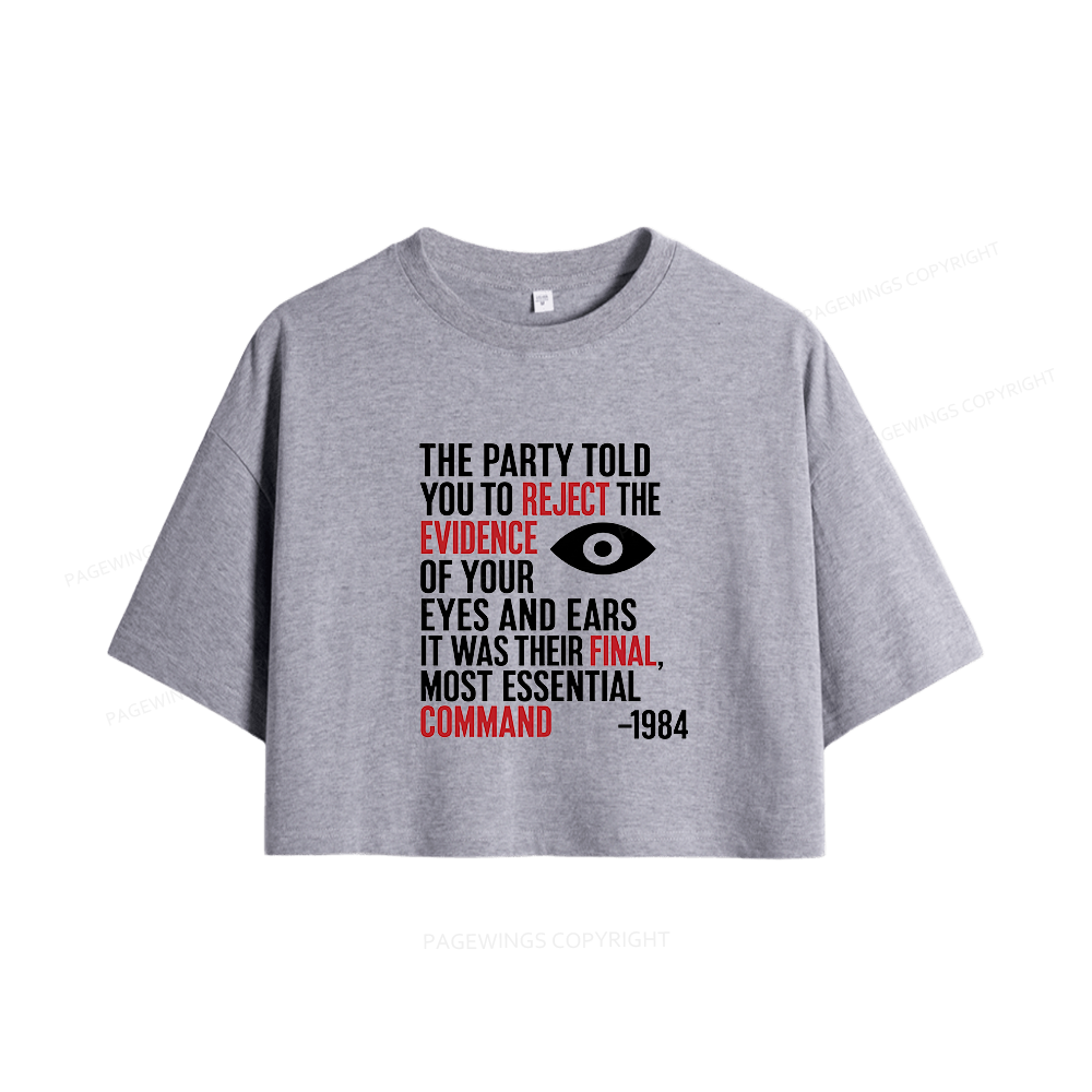 Pagewings Dystopia Quote Women Crop Tops