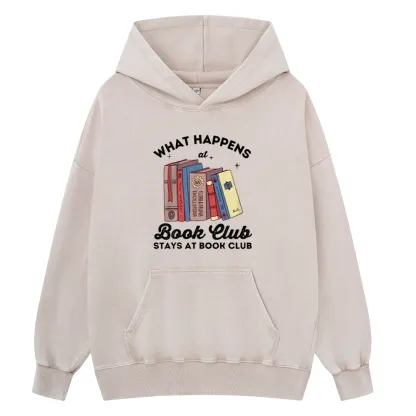 Pagewings Stays At Book Club Book Unisex Washed Hoodie