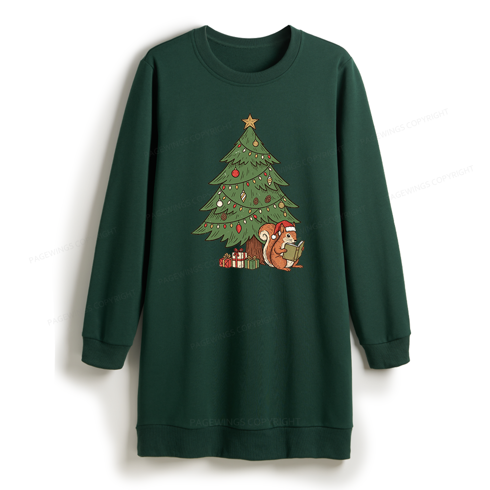 Pagewings Christmas Reading Sweatshirt Dress