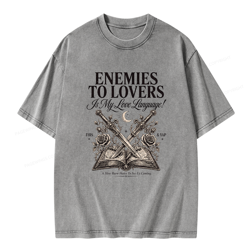Pagewings Enemies to Lovers Unisex Washed T-shirt