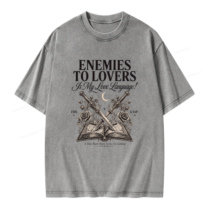 Pagewings Enemies to Lovers Unisex Washed T-shirt