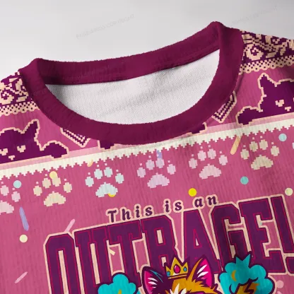 Pagewings This Is An Outrage Unisex Ugly Knit Sweatshirt