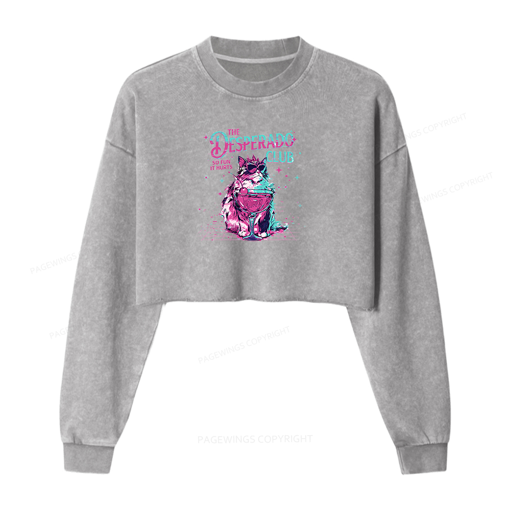 Pagewings Sci Fi Fant Washed Crop Sweatshirt