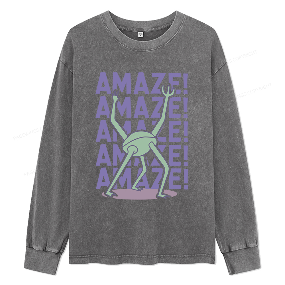 Pagewings Rocky Amaze Unisex Washed Long Sleeve T-shirt