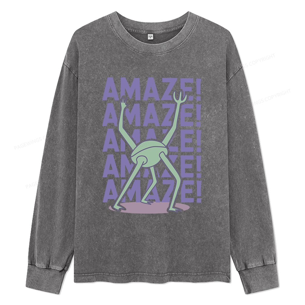 Pagewings Rocky Amaze Unisex Washed Long Sleeve T-shirt