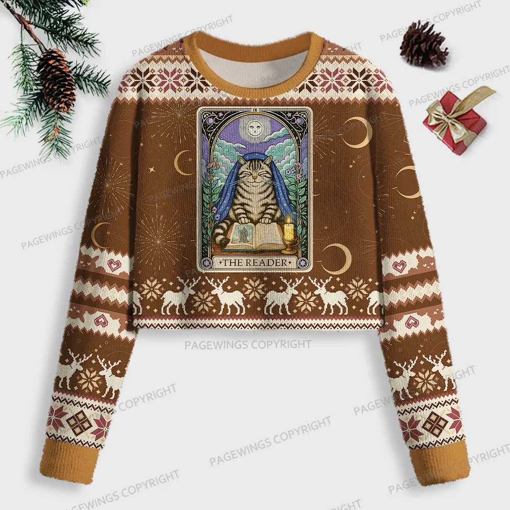 Pagewings The Reader Women Ugly Crop Sweatshirt