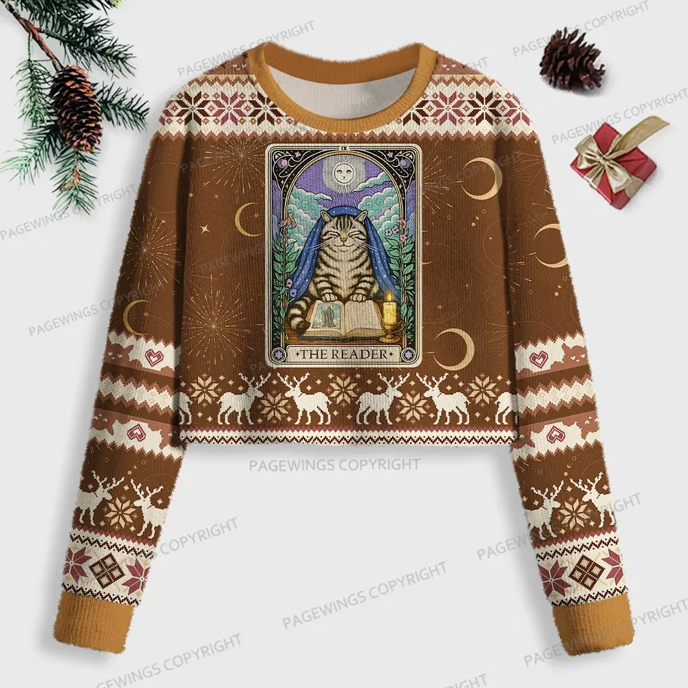 Pagewings The Reader Women Ugly Crop Sweatshirt