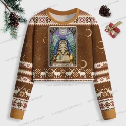 Pagewings The Reader Women Ugly Crop Sweatshirt