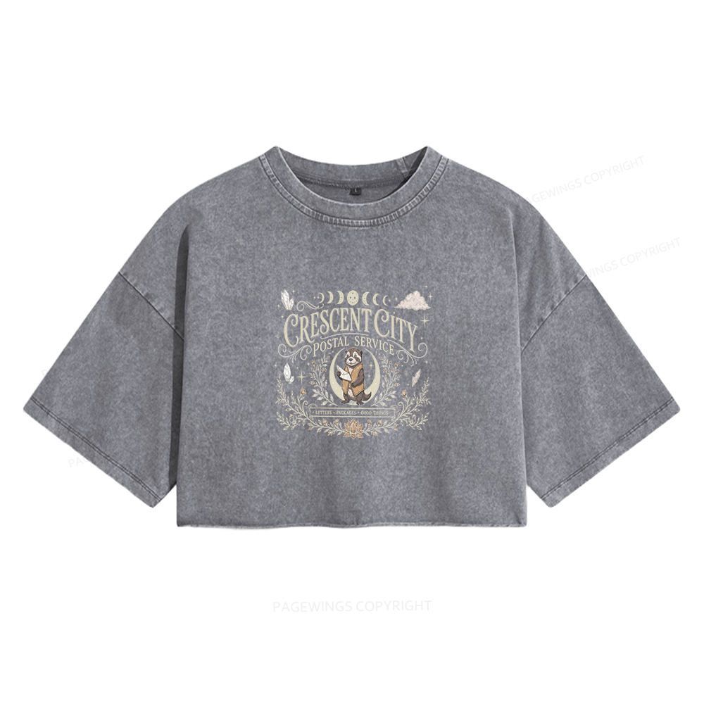 Pagewing Fantastic Reader Women's Washed Cropped T-shirt