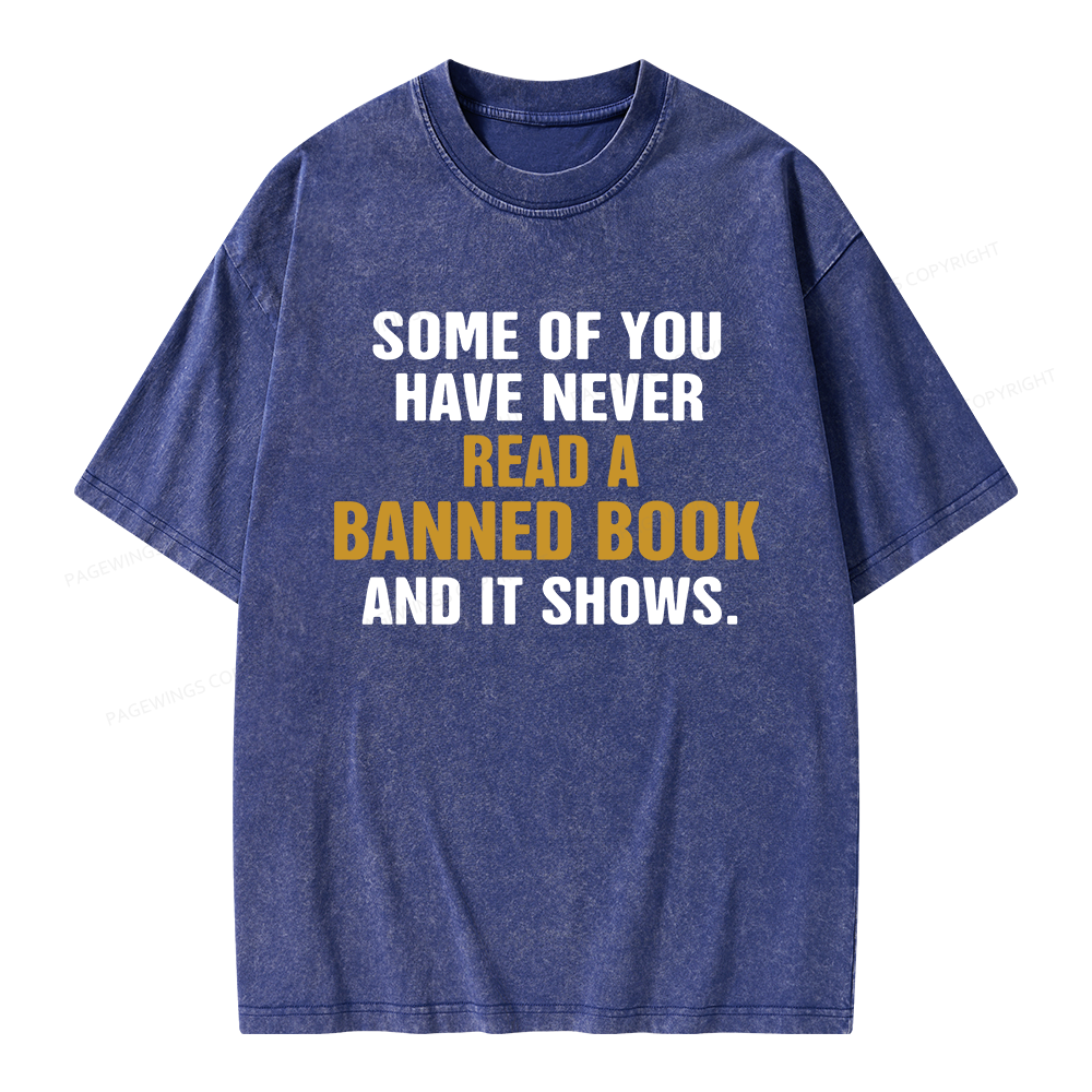 Pagewings Read Banned Books Unisex Washed T-shirt