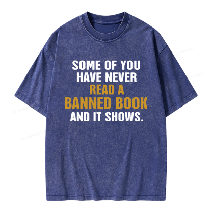 Pagewings Read Banned Books Unisex Washed T-shirt