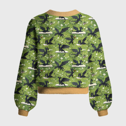 Pagewings Book Dragon Women's Cardigan Sweater