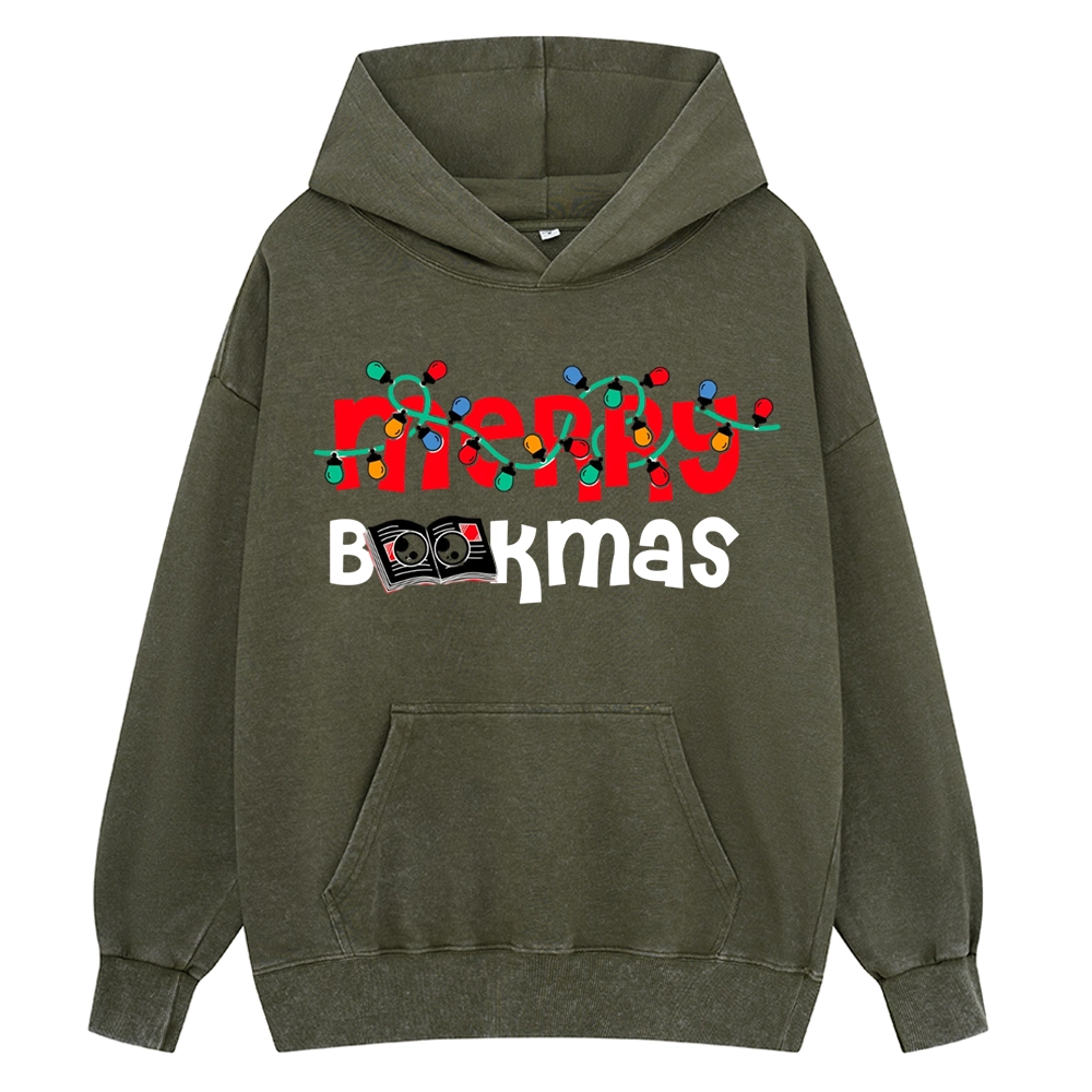 Pagewings Christmas Book Unisex Washed Hoodie