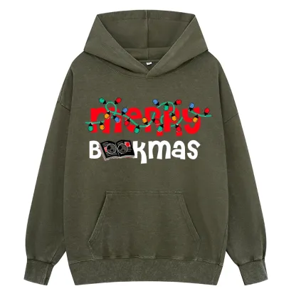 Pagewings Christmas Book Unisex Washed Hoodie