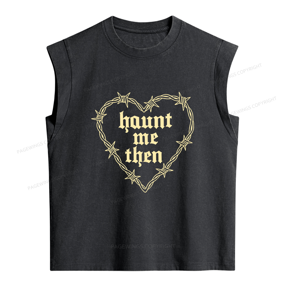 Pagewings Haunt Me Then Women's Washed Tank Top