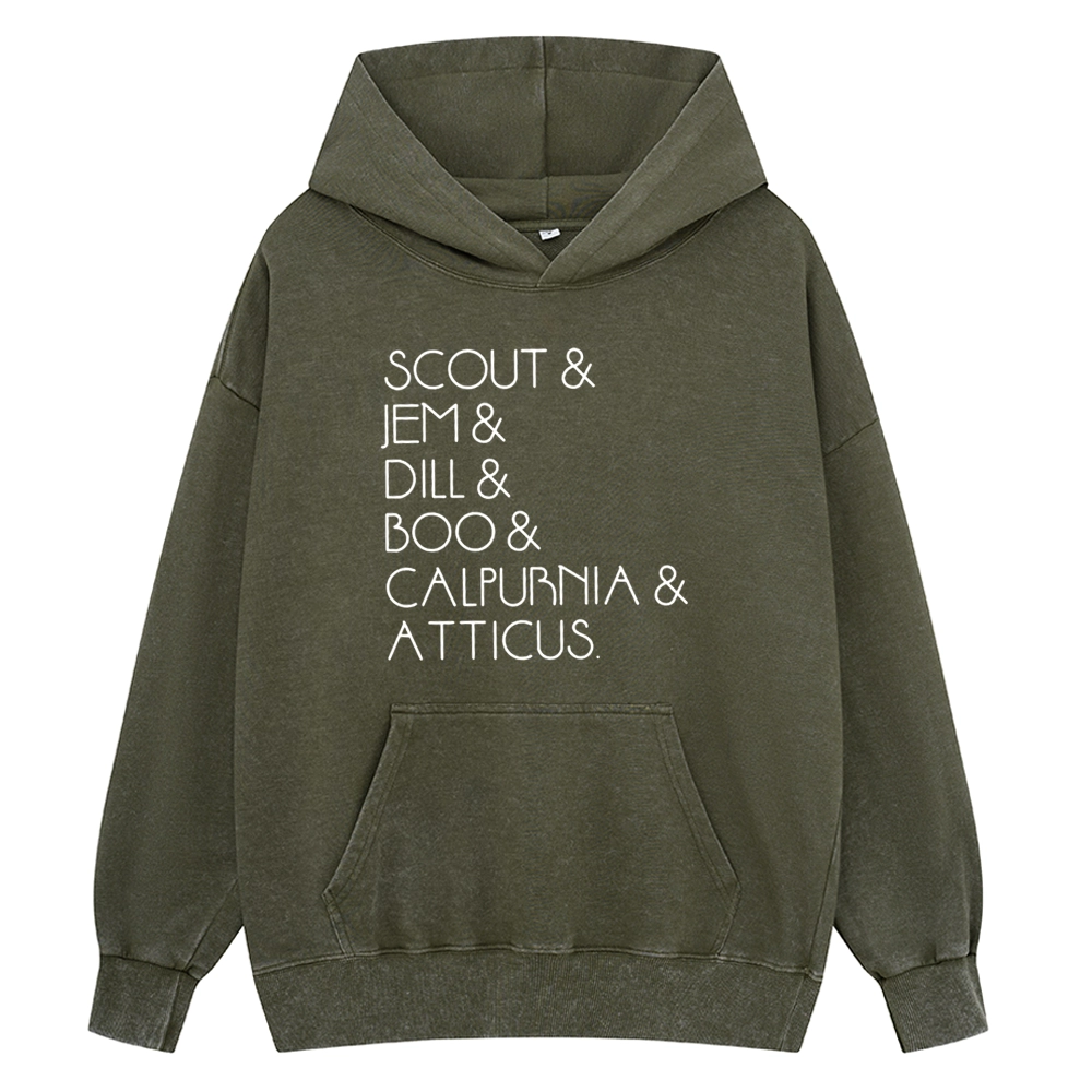 Pagewings To Kill A Mockingbird Unisex Washed Hoodie