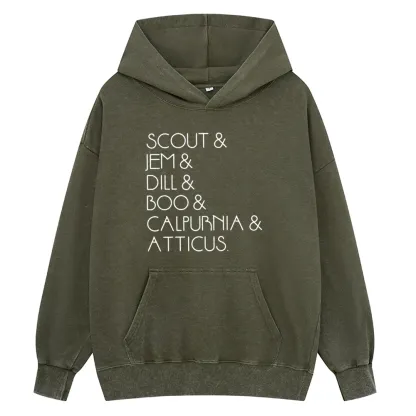 Pagewings To Kill A Mockingbird Unisex Washed Hoodie