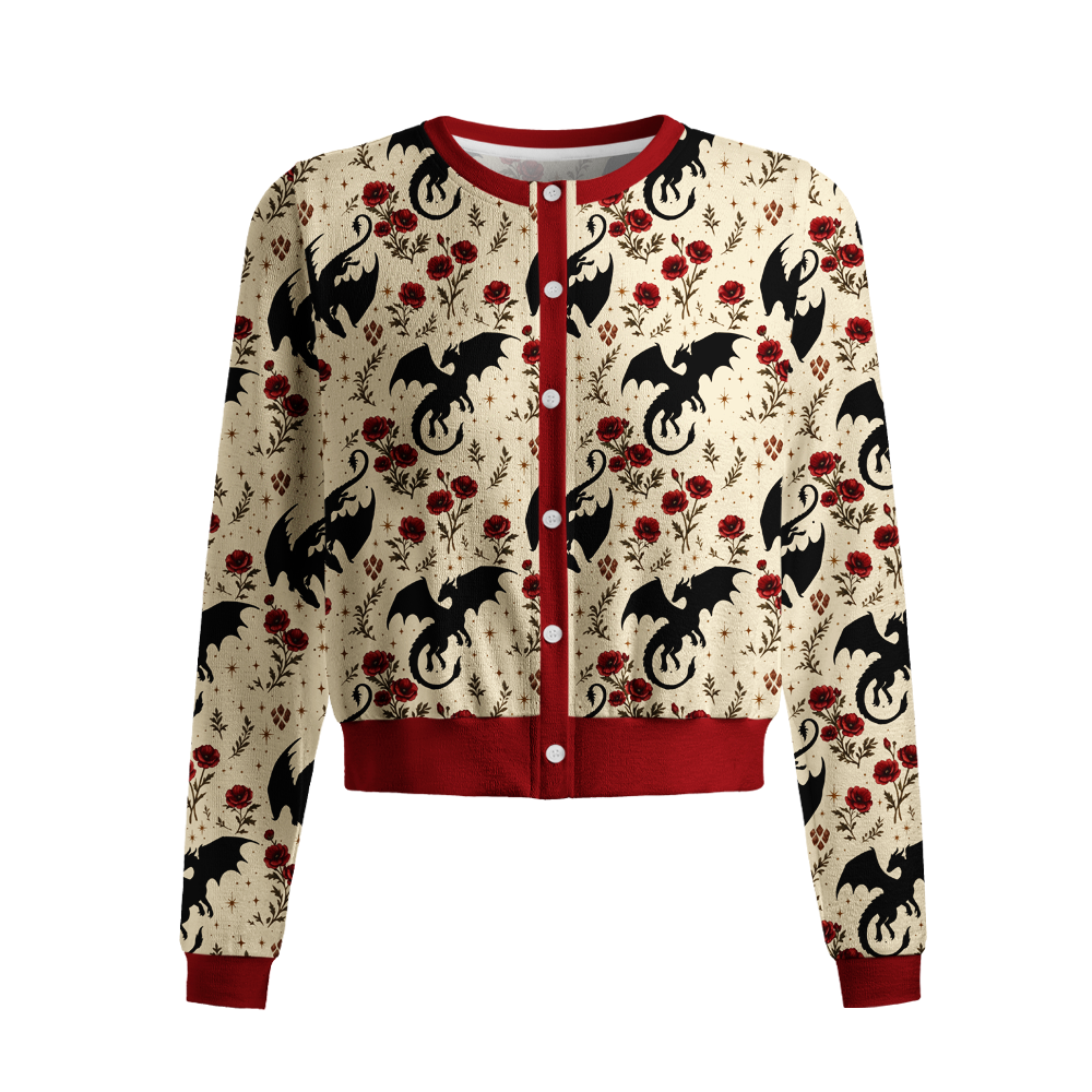 Pagewings Fantasy Bookish Crew Neck Cardigan Sweaters