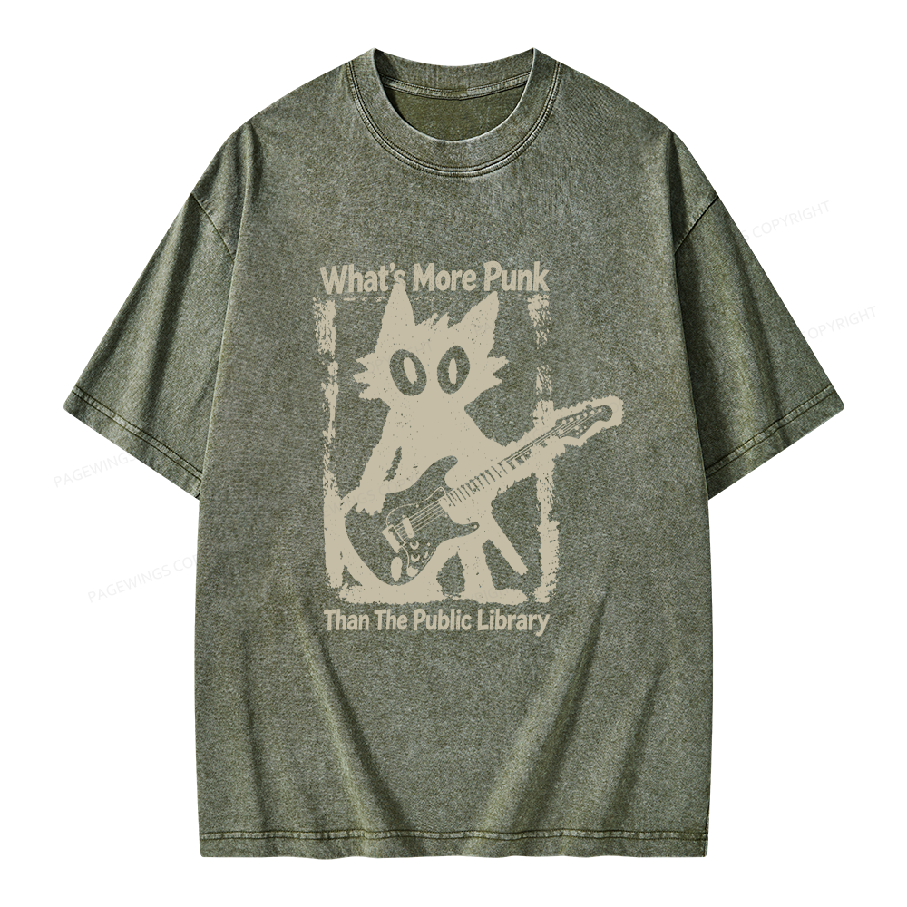 Pagewings What’s More Punk Than The Public Library Unisex Washed T-shirt