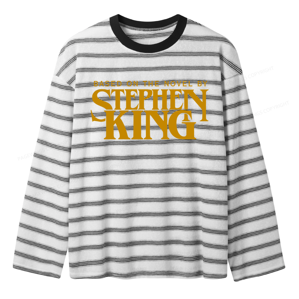 Pagewings Based On A Novel By Horror Writer Unisex Striped Long Sleeve T-Shirt