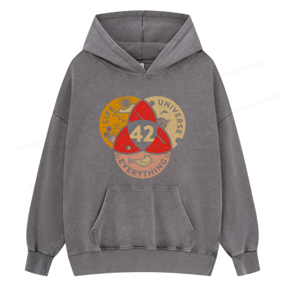 Pagewings 42 The Answer To Life The Universe And Everything Unisex Washed Hoodie
