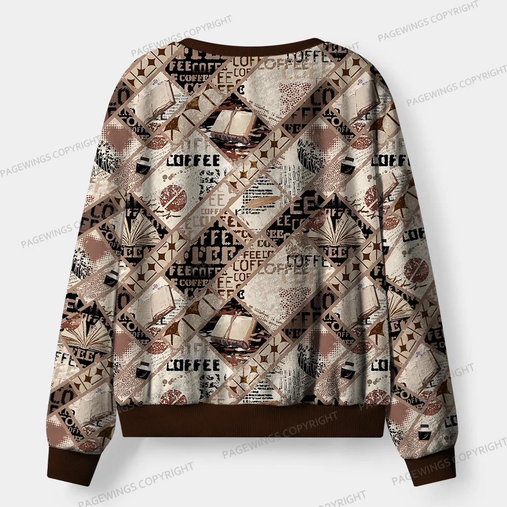 Pagewings Coffee And Books Unisex Flannel Pajama Set