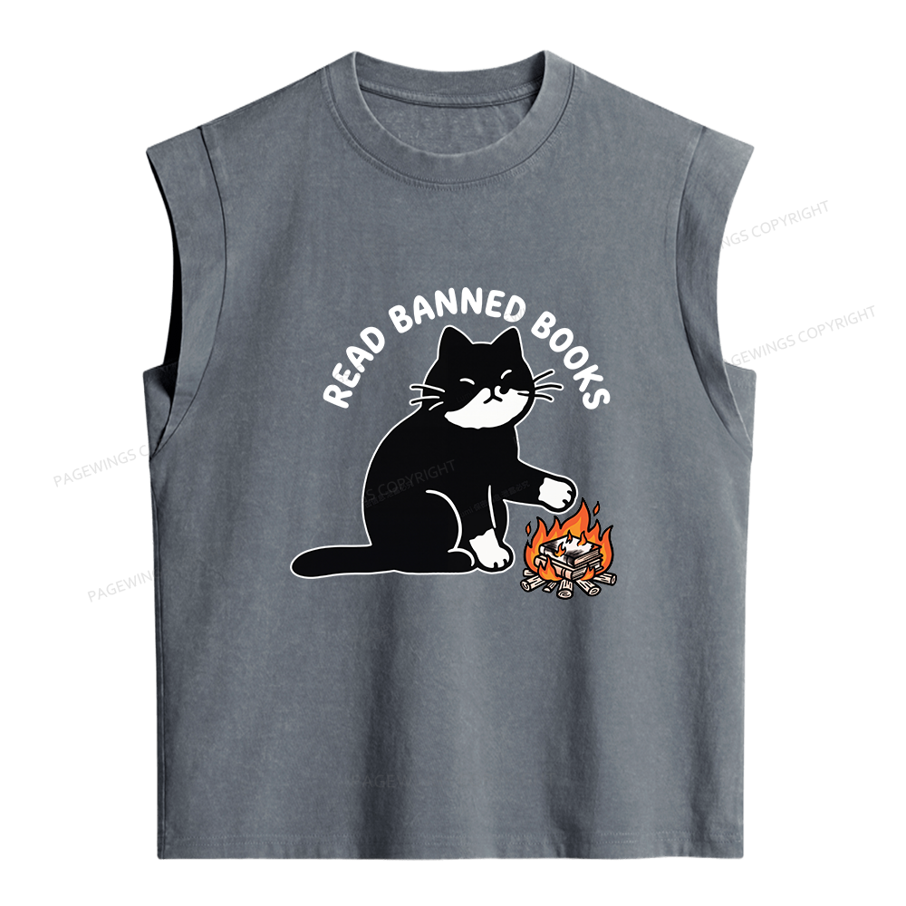 Pagewings Read Banned Books Women's Washed Tank Top