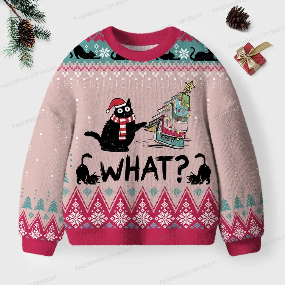 Pagewings What Unisex Ugly Knit Sweatshirt
