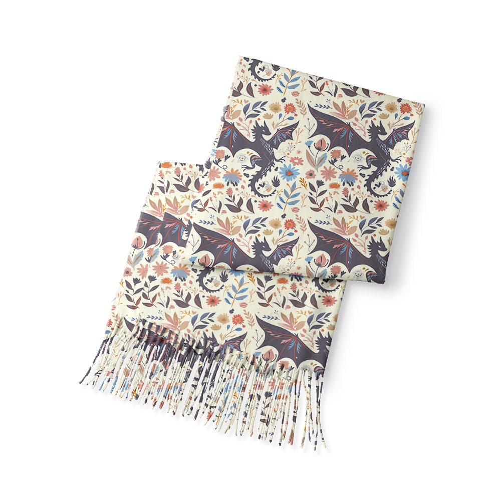 Pagewings Fantasy Bookish Long Fringe Scarf