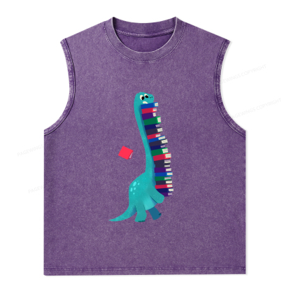 Pagewings Book Dinosaurs Unisex Washed Tank Top