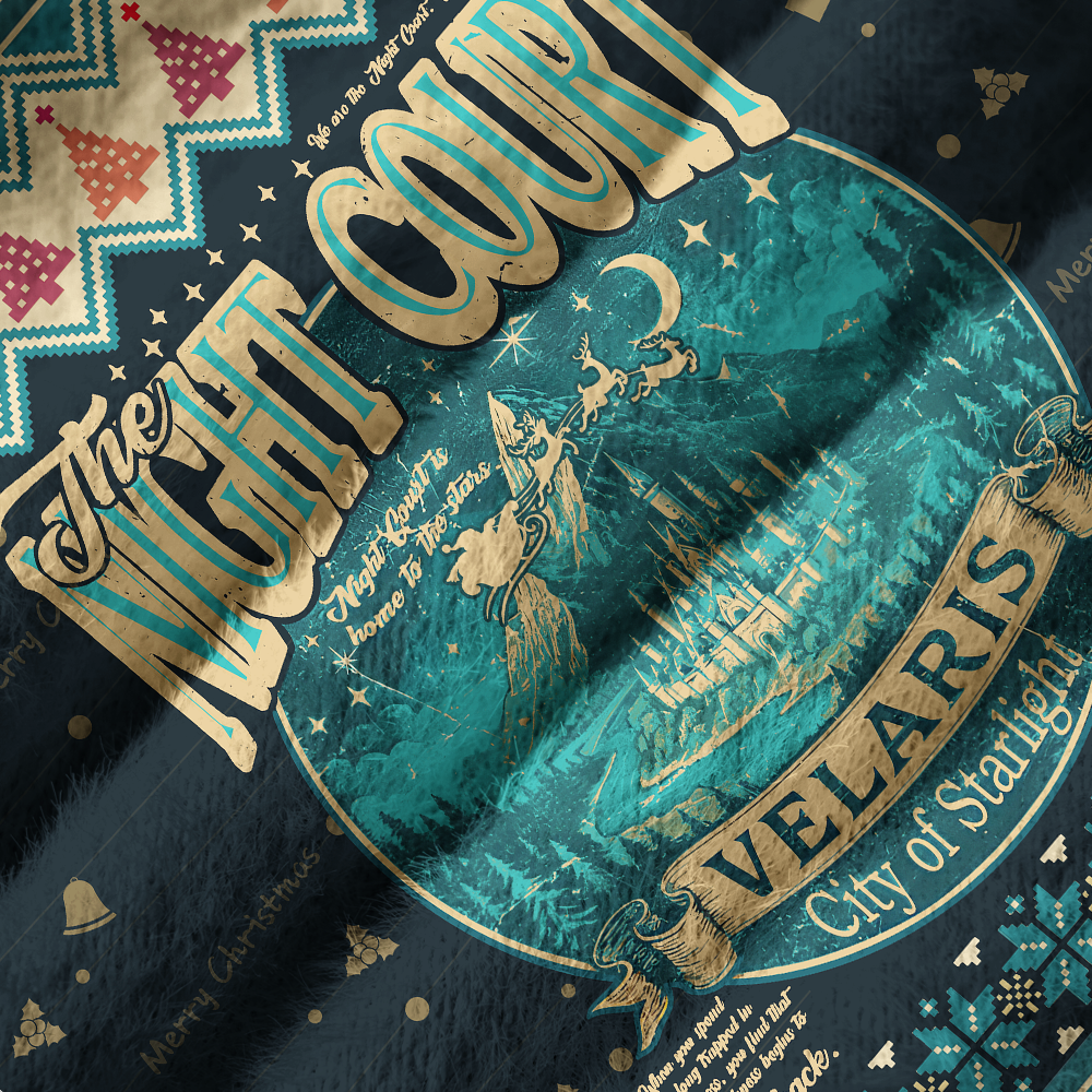 Pagewings Fantasy Bookish Off Shoulder Ugly Knit Sweater