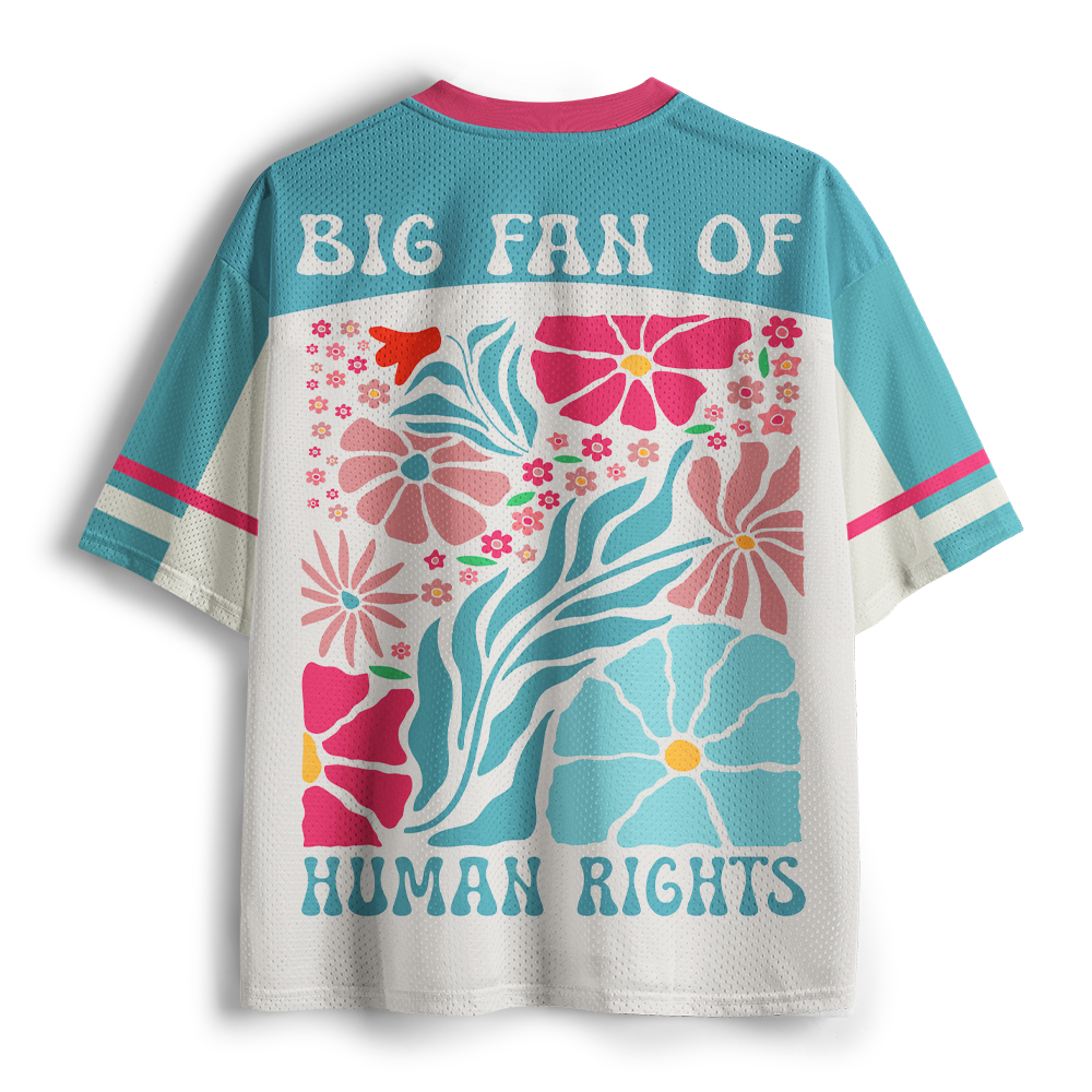 Pagewings Big Fan Of Human Rights Unisex Mesh Jersey