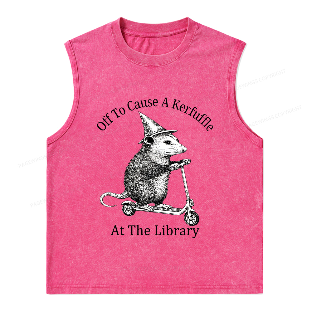 Pagewings Off To Cause A Kerfuffle Unisex Washed Tank Top