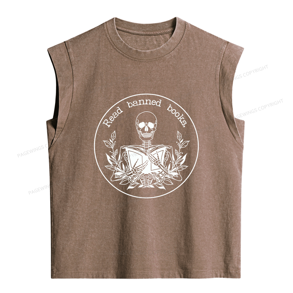 Pagewings Read Banned Books Women's Washed Tank Top