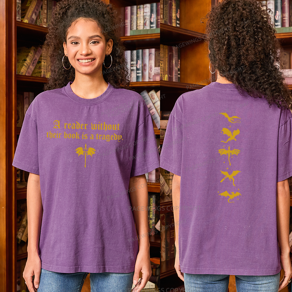 Pagewings Fantasy Reading Unisex Washed T-shirt