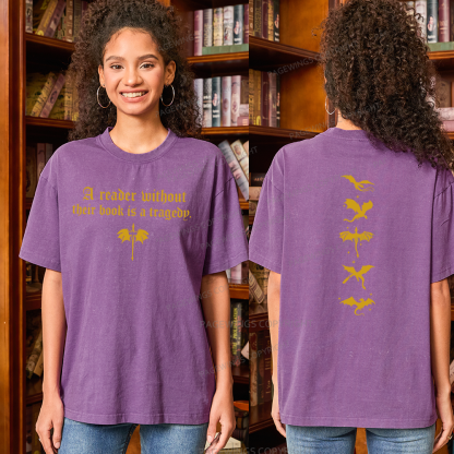 Pagewings Fantasy Reading Unisex Washed T-shirt