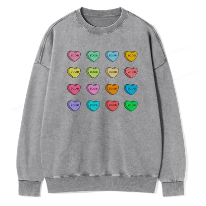 Pagewings Valentine's Day Librarian Unisex Washed Sweatshirt