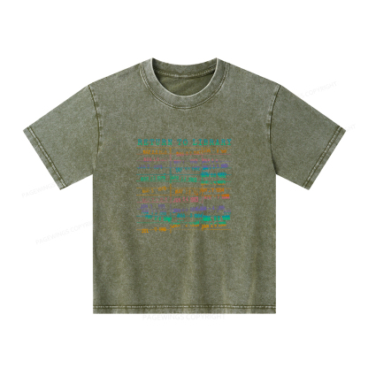 Pagewings Vintage Library Rainbow Unisex Kids Washed T-shirt