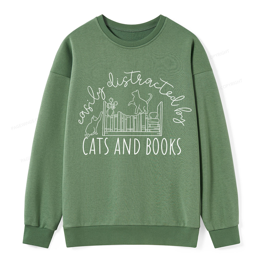 Pagewing Cute Cats And Books  Unisex Classic Sweatshirt
