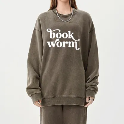 Pagewings Book Worm Unisex Washed Sweatshirt