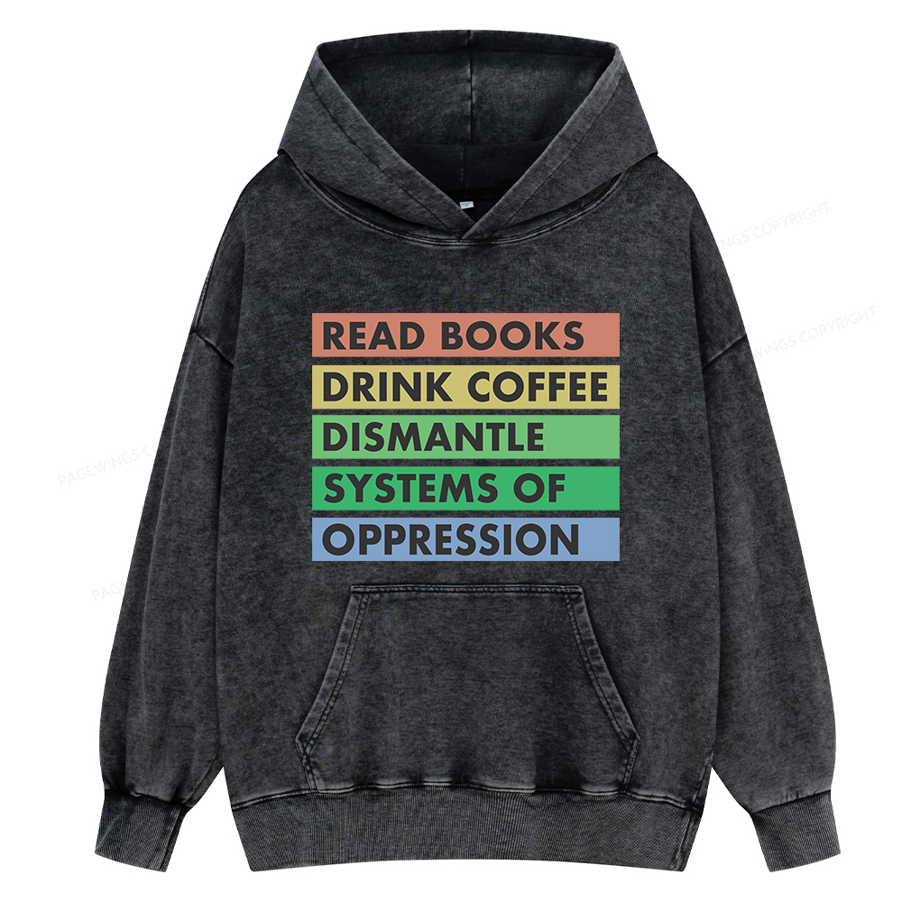 Pagewings Read Books Unisex Washed Hoodie