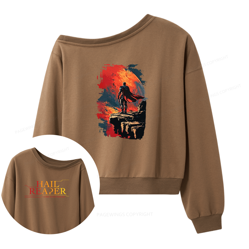 Pagewings Sci Fi Book Lover Women Off Shoulder Sweatshirt
