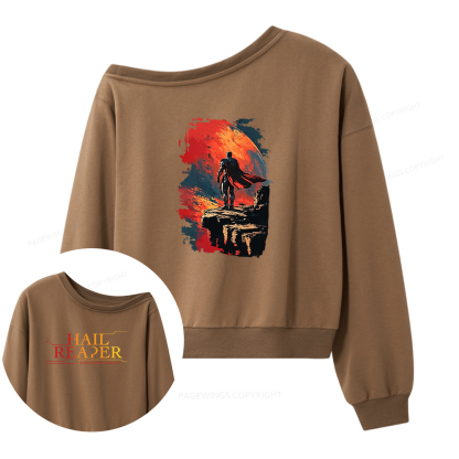 Pagewings Sci Fi Book Lover Women Off Shoulder Sweatshirt
